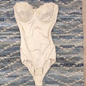 Cream Lace Shapewear Bodysuit